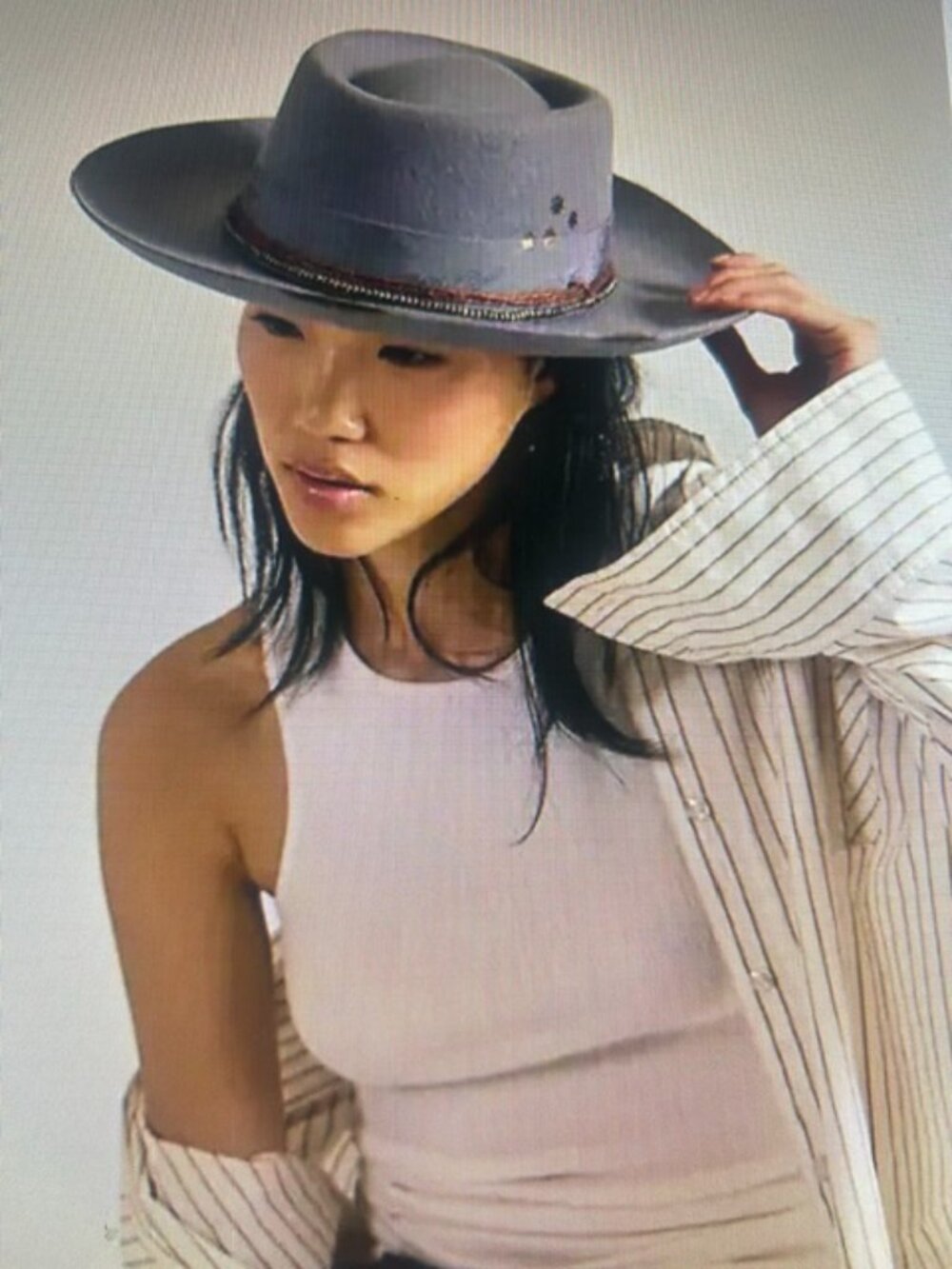 MOSSANT Cosmic Wool Felt Celestial Embellished Layered Band Wide Brim Fedora Hat